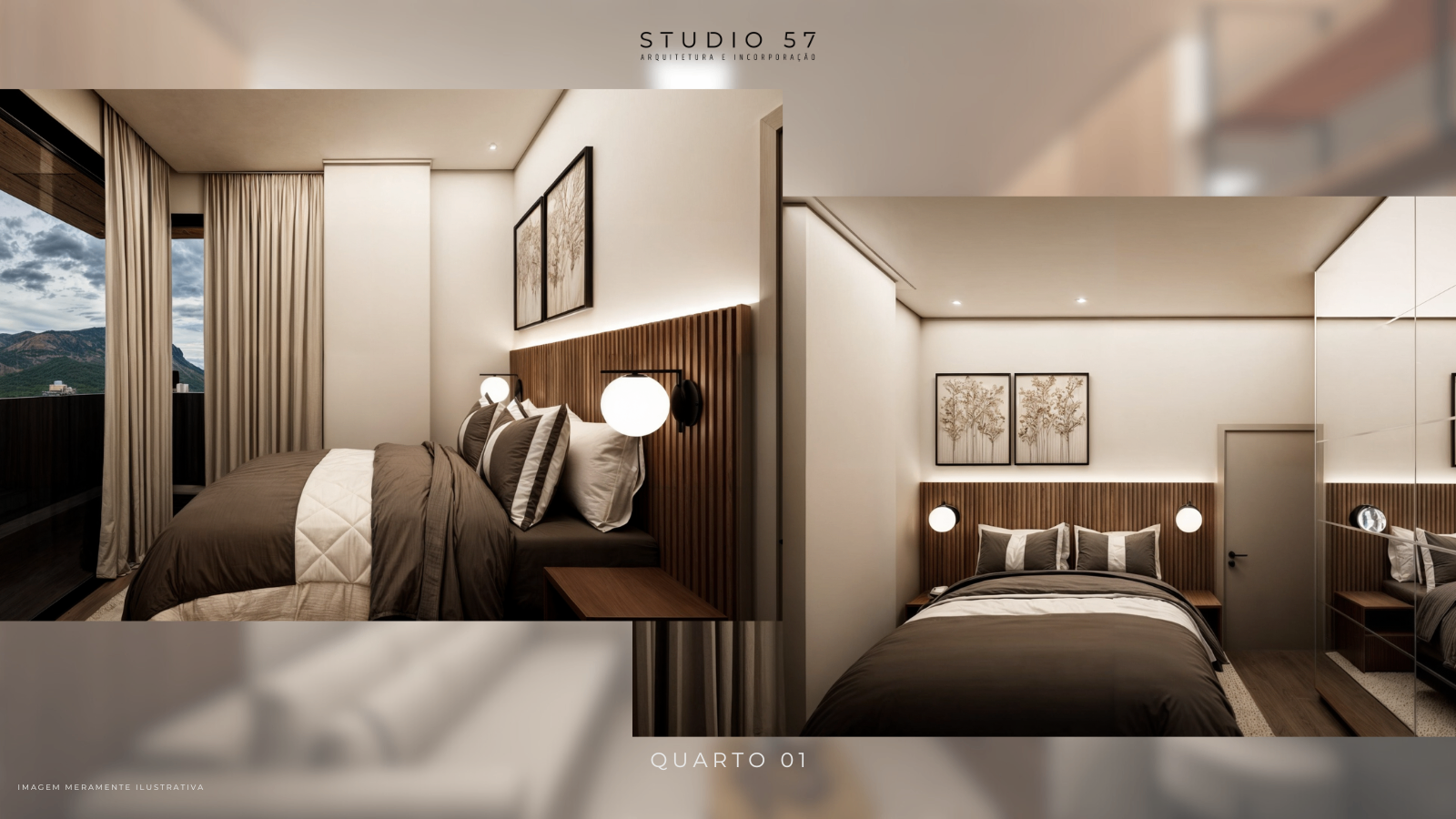 Quarto do apartamento de 58m²